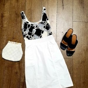 Tory Burch New Stretch Cotton Pique Silk Dress